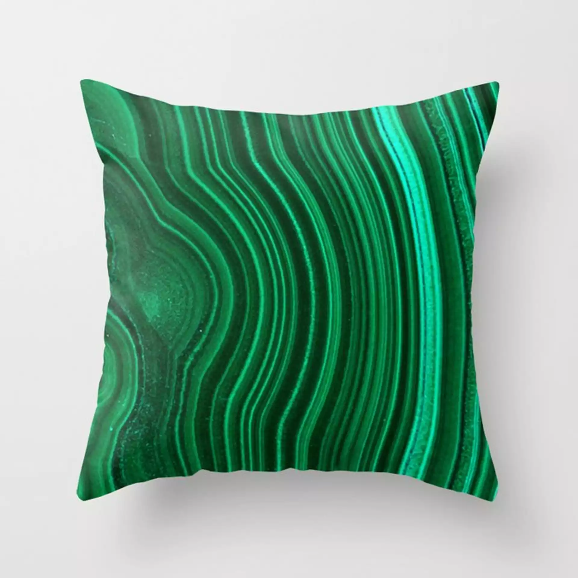 Malachite No. 2 Couch Throw Pillow by The Aestate - Cover (18" x 18") with pillow insert - Outdoor Pillow