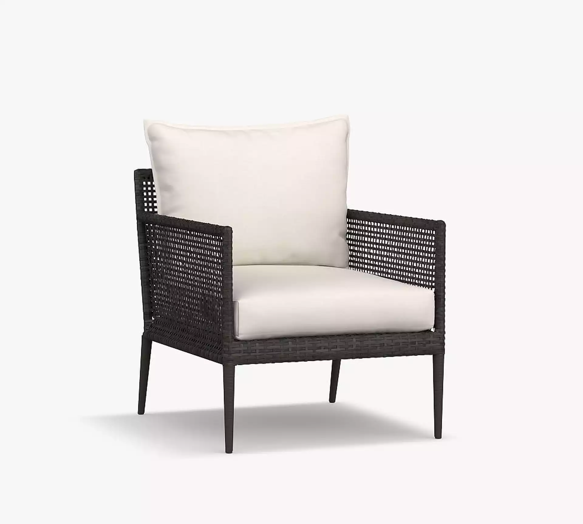 Cammeray Wicker Lounge Chair with Cushion, Black