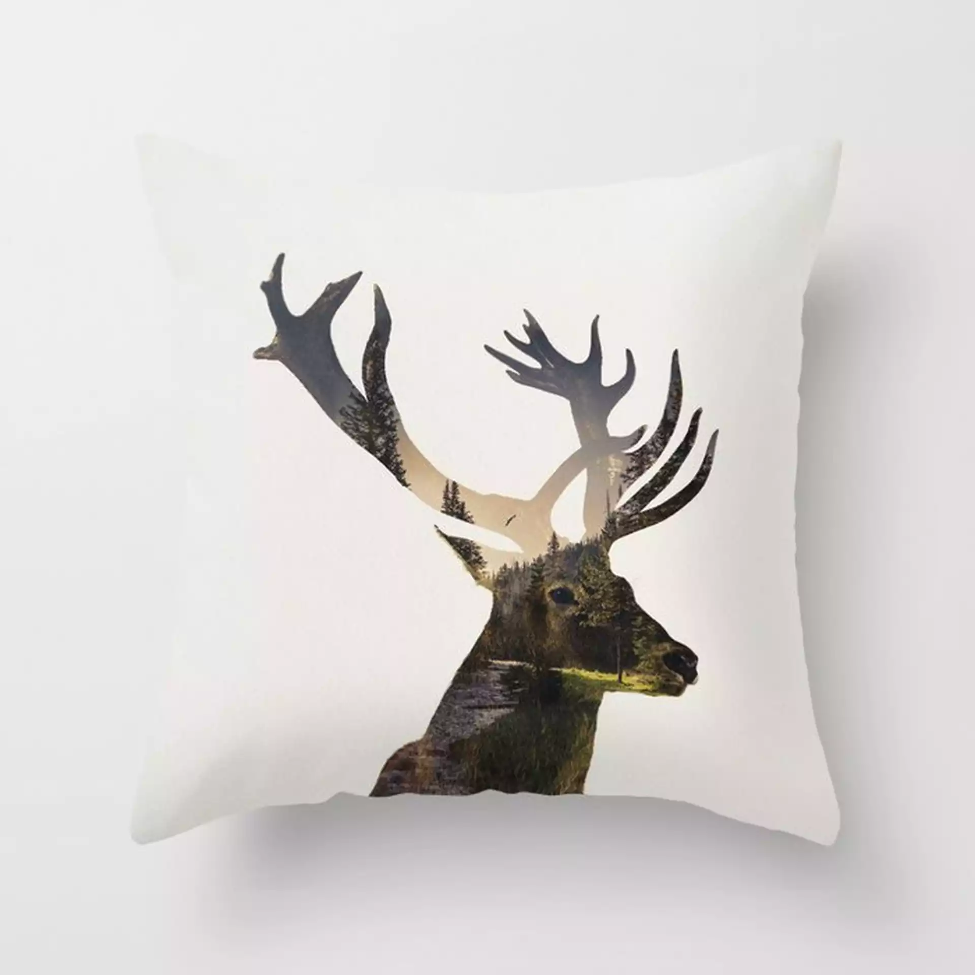 Deer Couch Throw Pillow by Andreas Lie - Cover (24" x 24") with pillow insert - Indoor Pillow