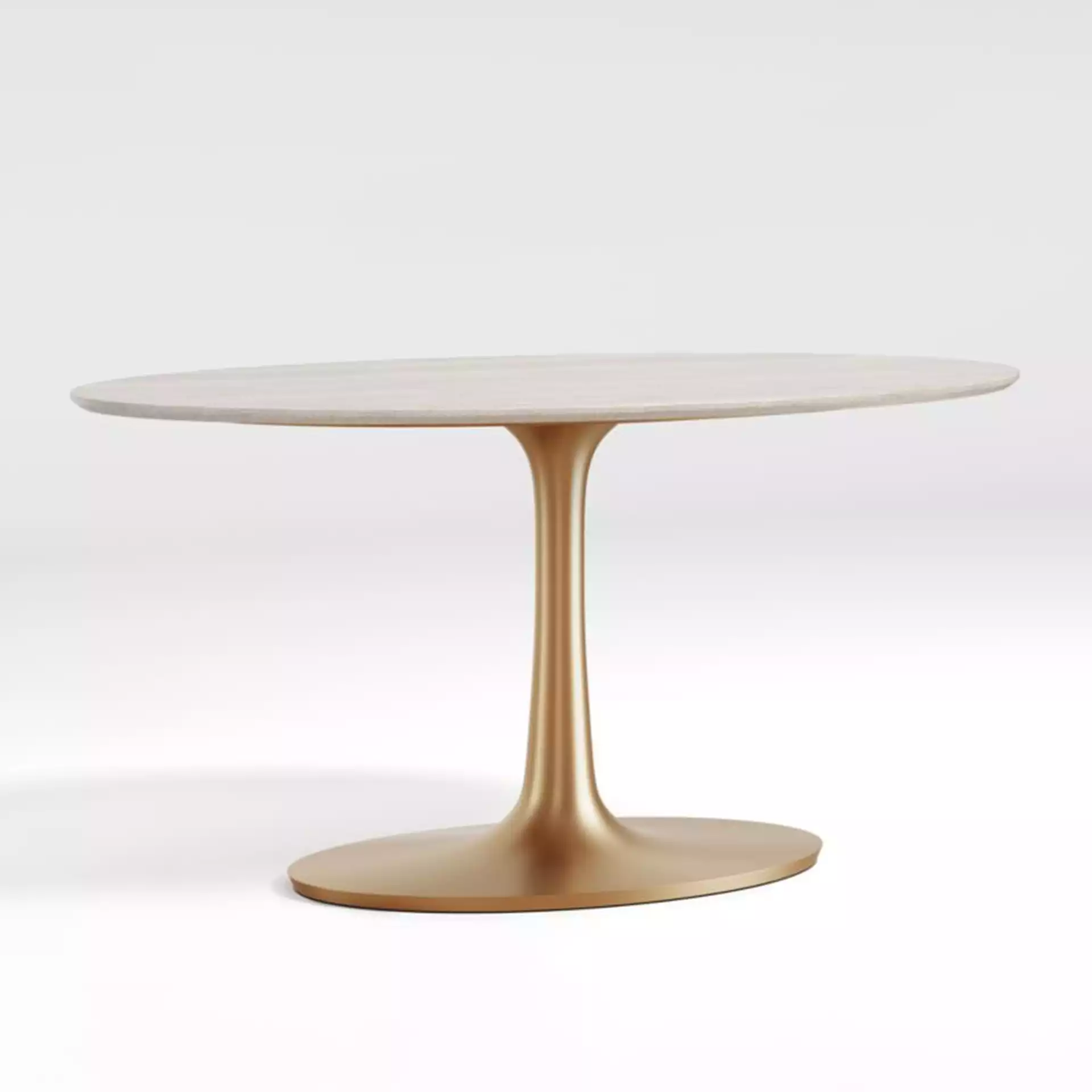 Nero Oval Brown Marble Dining Table with Brass Base
