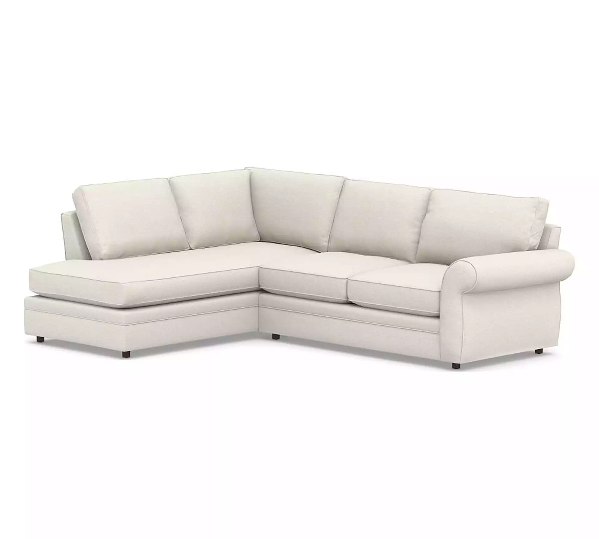 Pearce Roll Arm Upholstered Right Loveseat Return Bumper Sectional, Down Blend Wrapped Cushions, Performance Boucle Oatmeal
