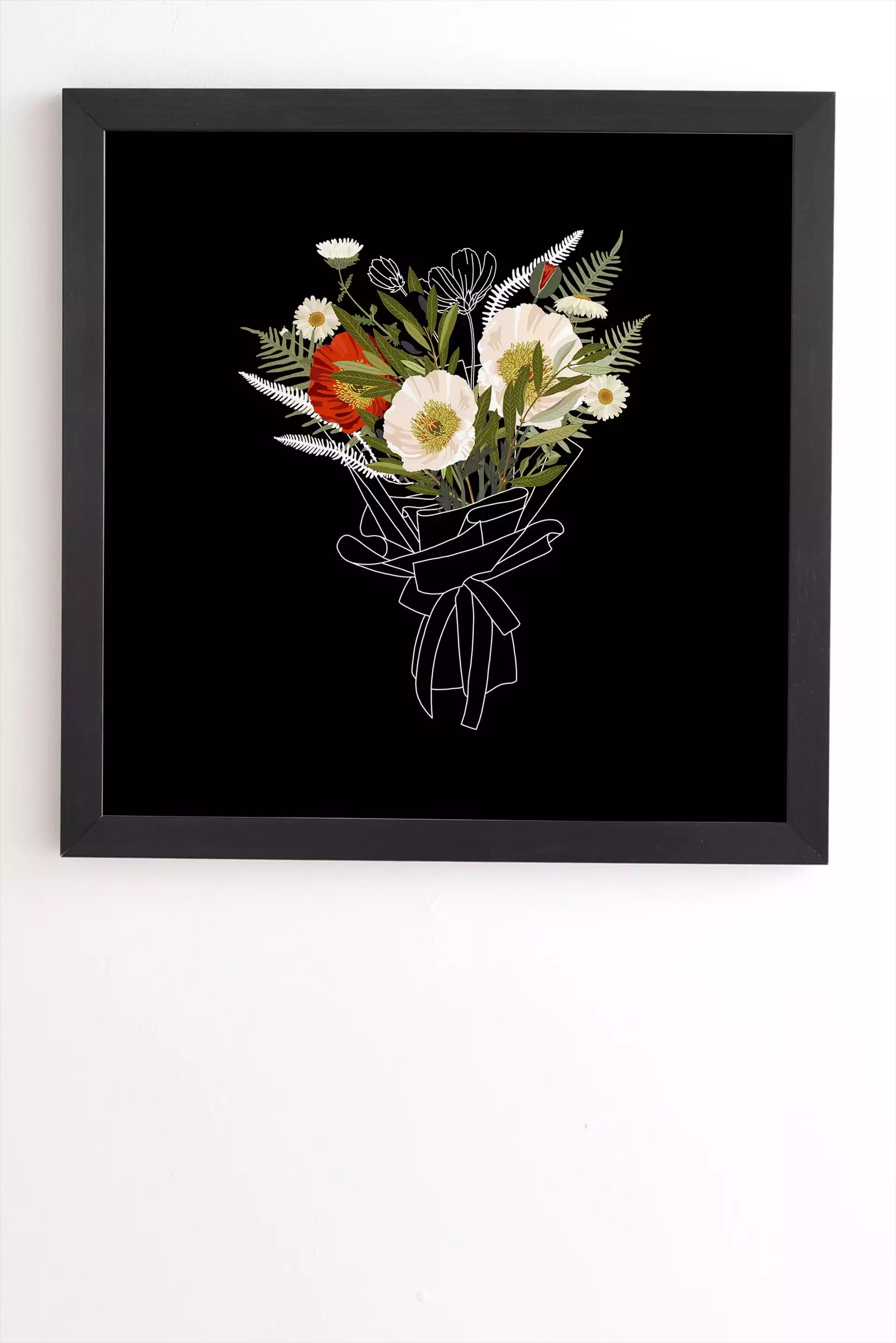 Iveta Abolina Cora Poppy Black Framed Wall Art - 20" x 20"