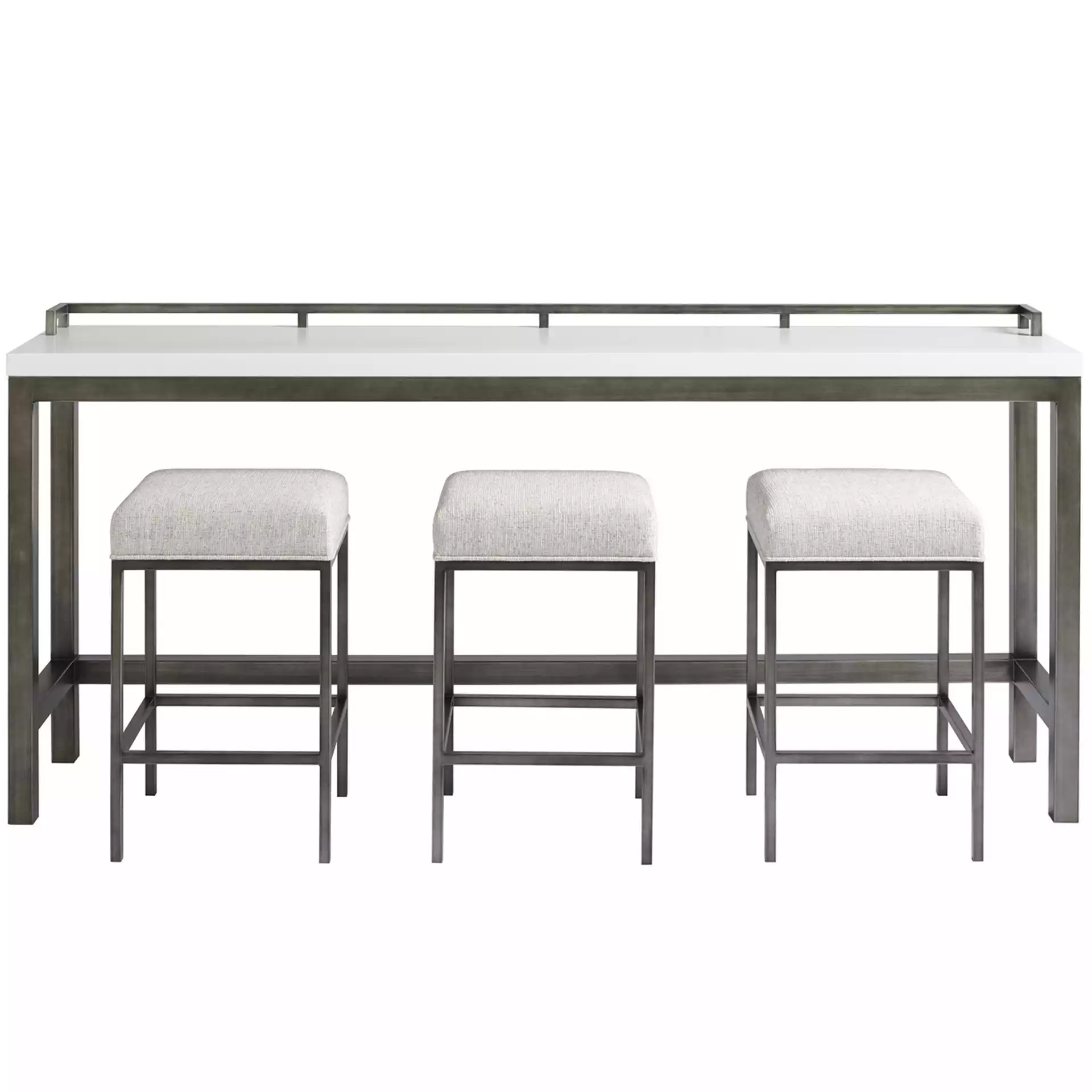 Vada Modern Classic White Top Black Wood Dining Bar Table Set