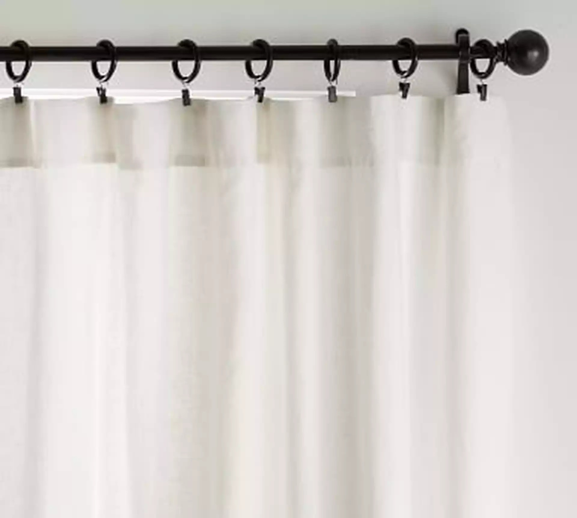 Custom Classic Belgian Flax Linen Rod Pocket Blackout Curtain, 54 x 180", Classic Ivory