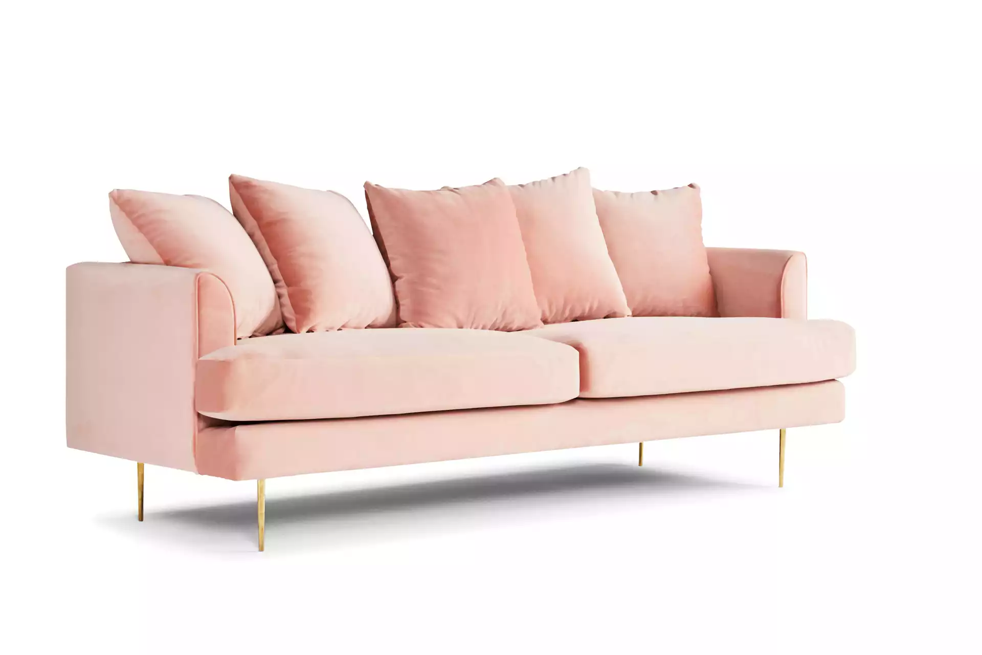 Pink Aime Mid Century Modern Sofa - Royale Blush