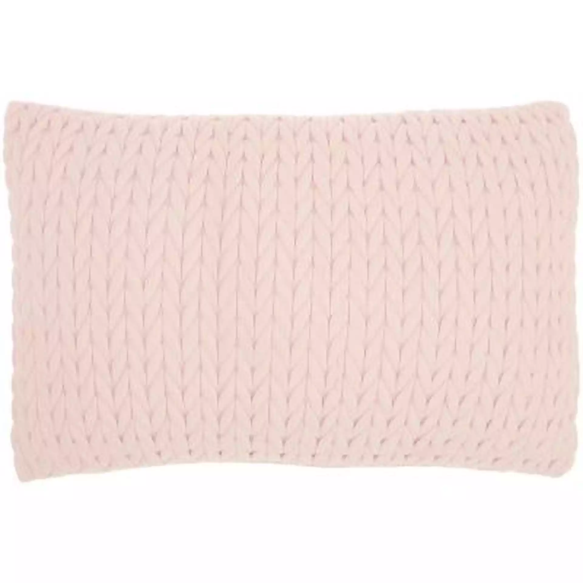 Mina Victory Life Styles Blush 14 in. x20 in. Rectangle Quilted Chevron Polyester Suede Throw Pillow