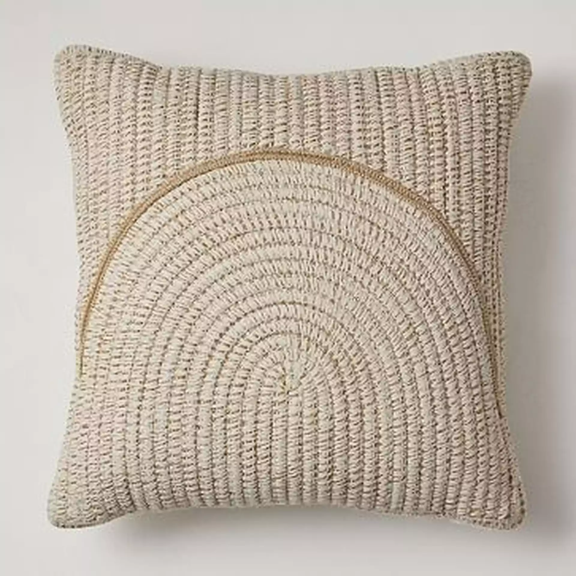 Outdoor Woven Arches Pillow, 20"x20", Natural