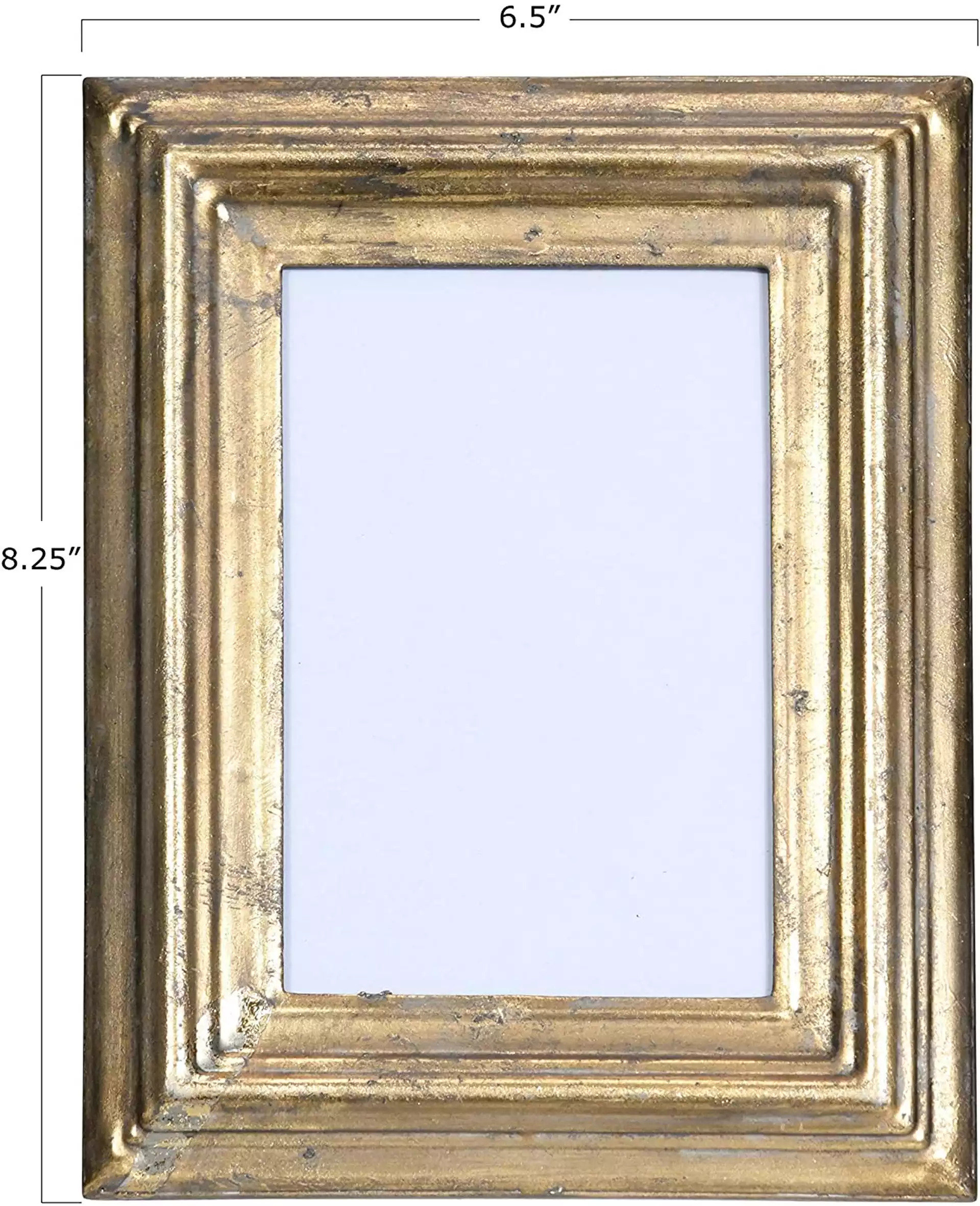 Antiqued Metal Picture Frame, Gold, 4" x 6" Photo