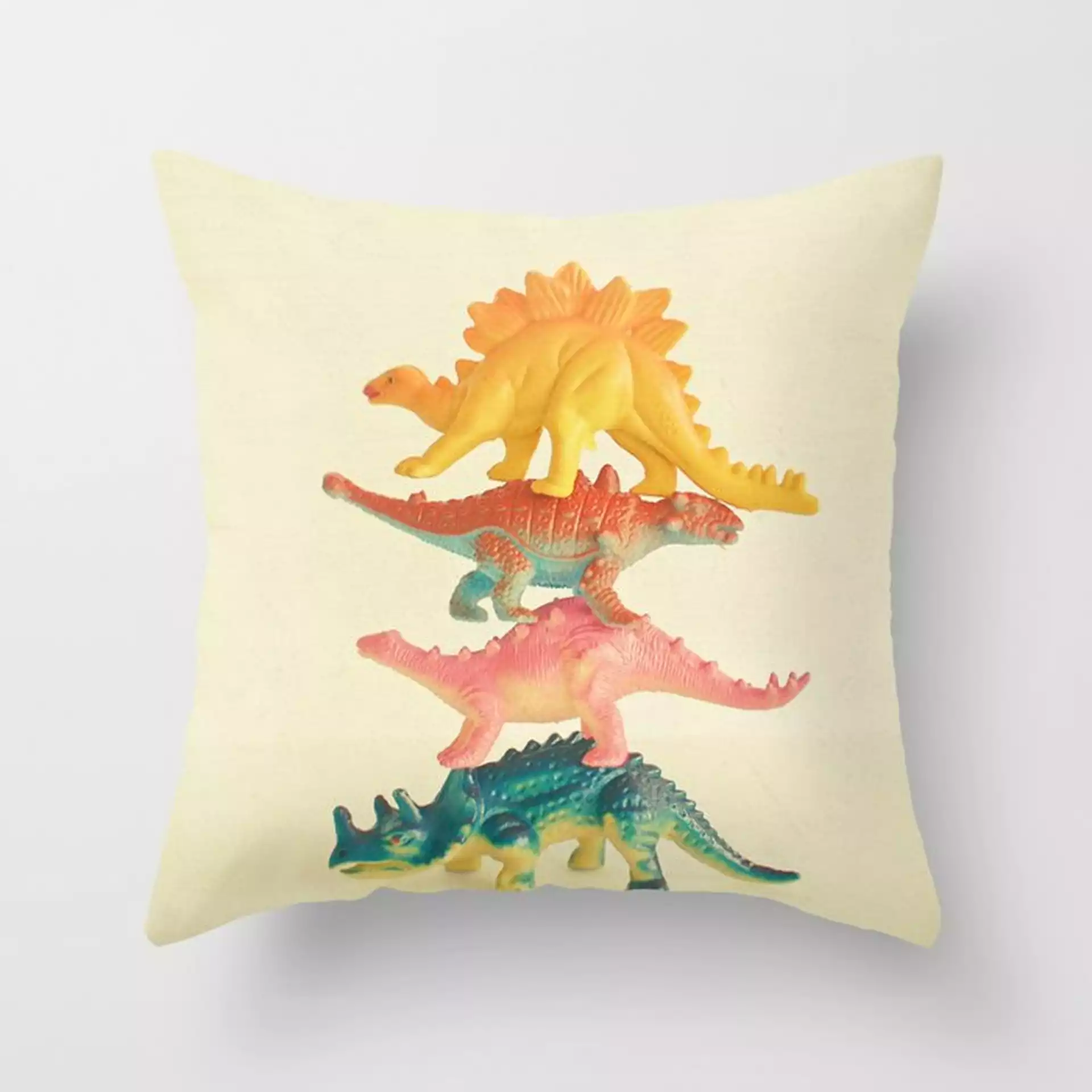 Dinosaur Antics Couch Throw Pillow by Cassia Beck - Cover (24" x 24") with pillow insert - Indoor Pillow