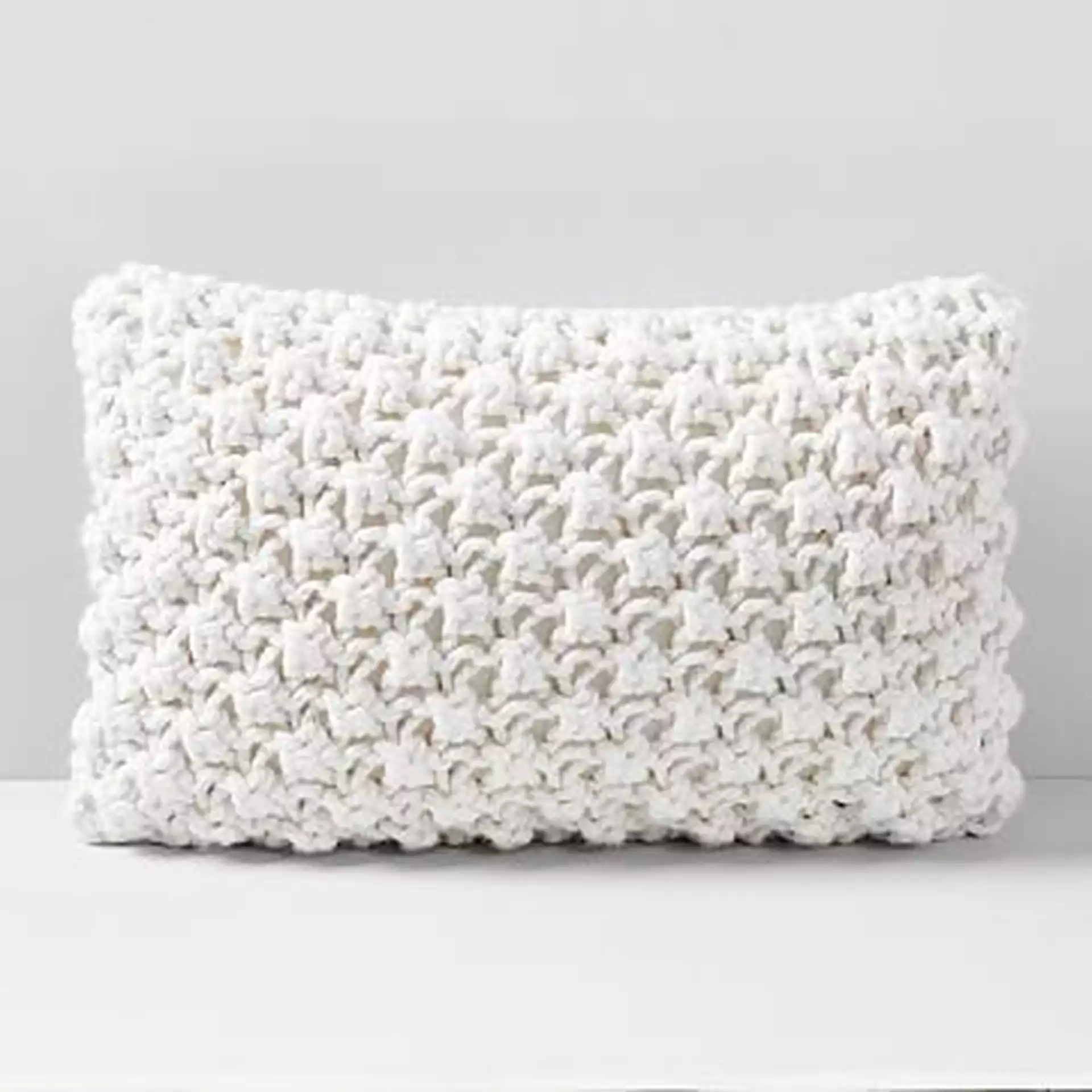 Bobble Knit Pillow Case, Natural, 12"x21"