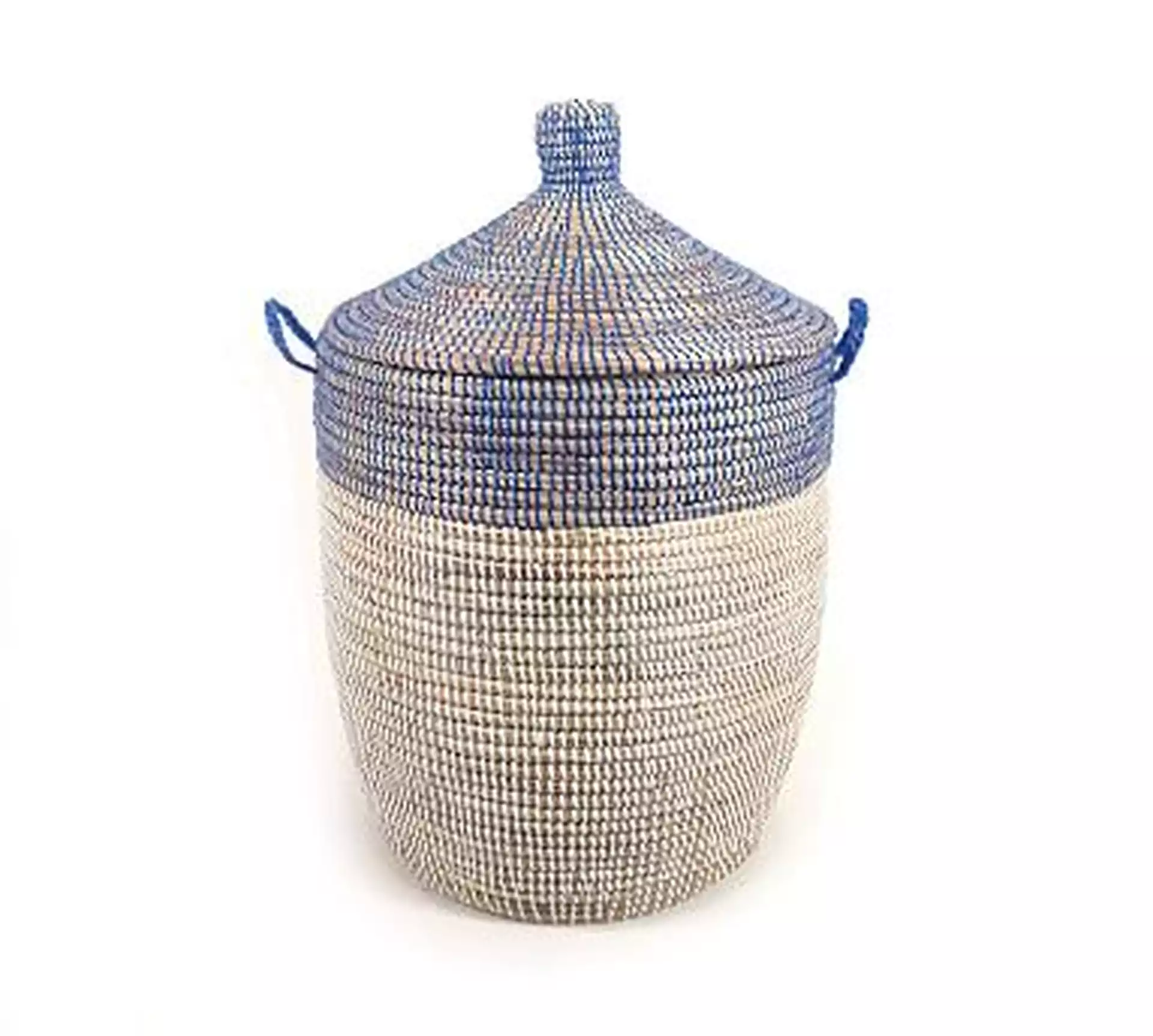 Tilda Two-Tone Woven Basket, Navy - Medium