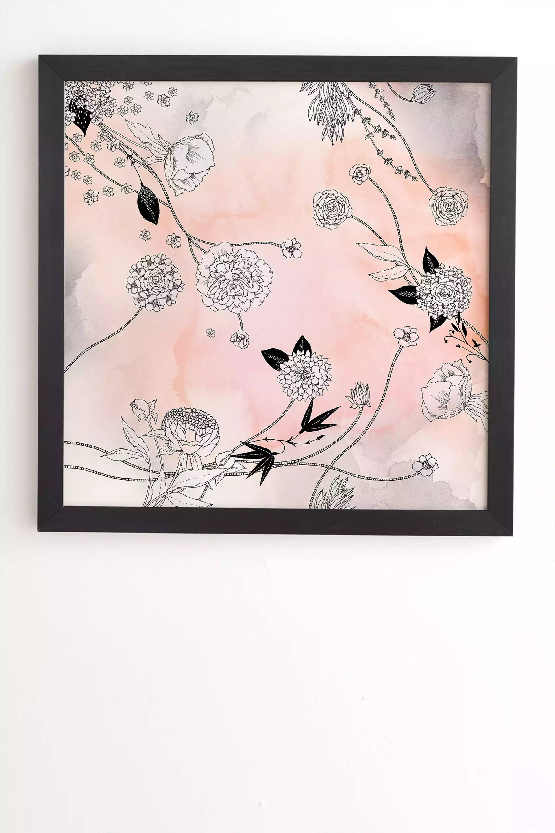 Iveta Abolina Coral Dust Black Framed Wall Art - 14" x 16.5"