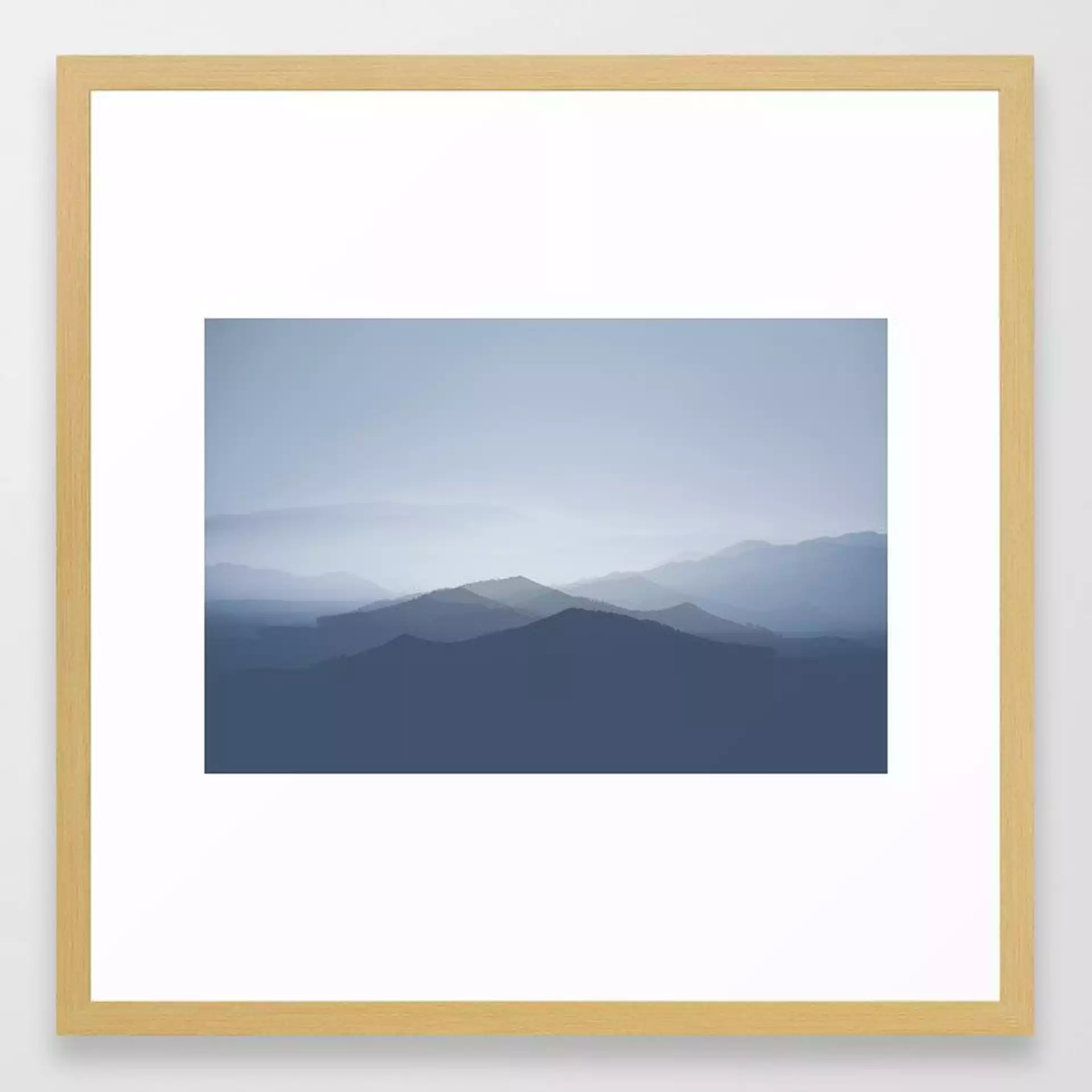 Hazy Morning Blues Framed Art Print by Ingrid Beddoes Photography - Conservation Natural - MEDIUM (Gallery)-22x22