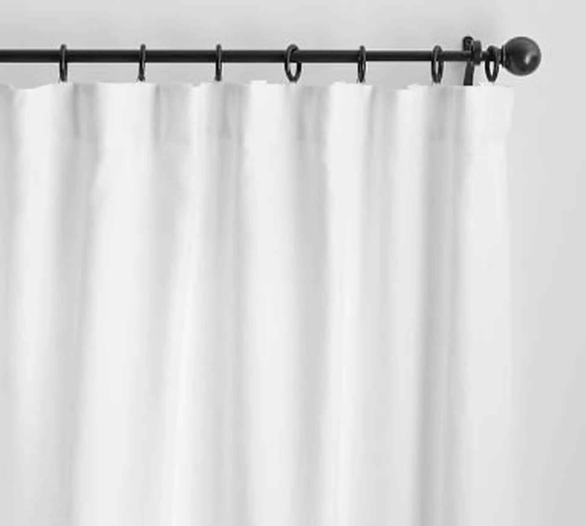 Custom Classic Belgian Linen Curtain, White, 132 x 96"