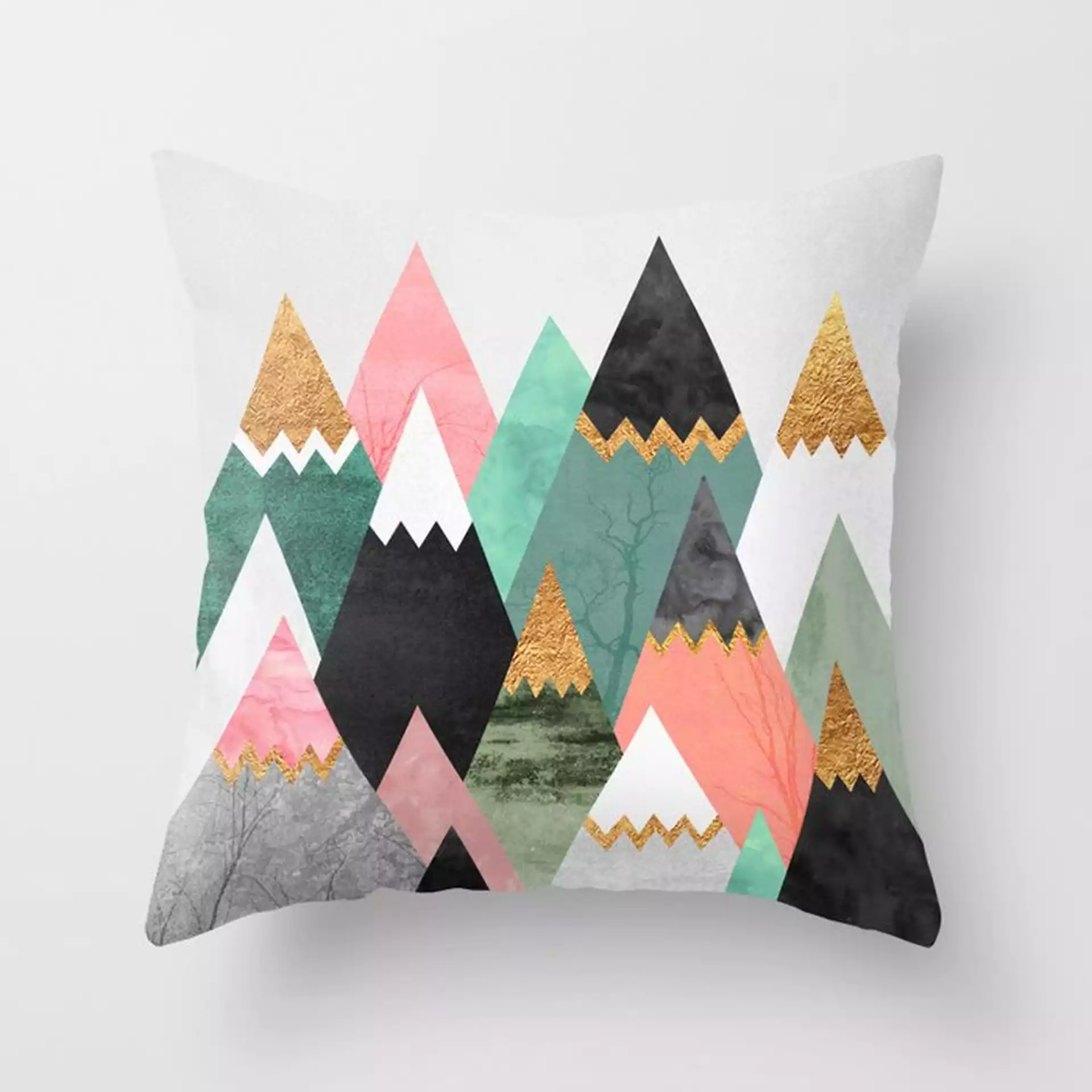 Pretty Mountains Couch Throw Pillow by Elisabeth Fredriksson - Cover (18" x 18") with pillow insert - Outdoor Pillow