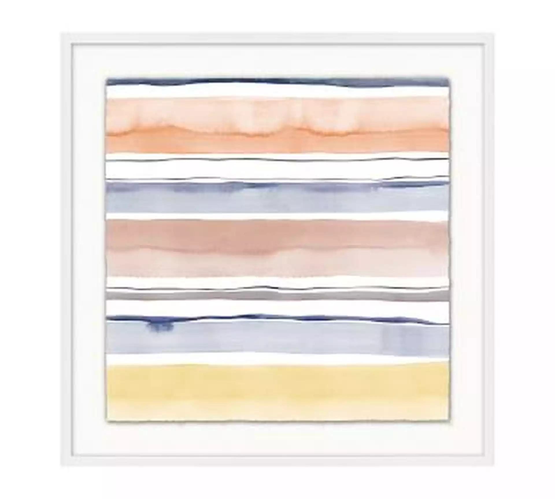 Watercolor Stripe Framed Print by Rebecca Atwood, White Frame, 30" x 40"