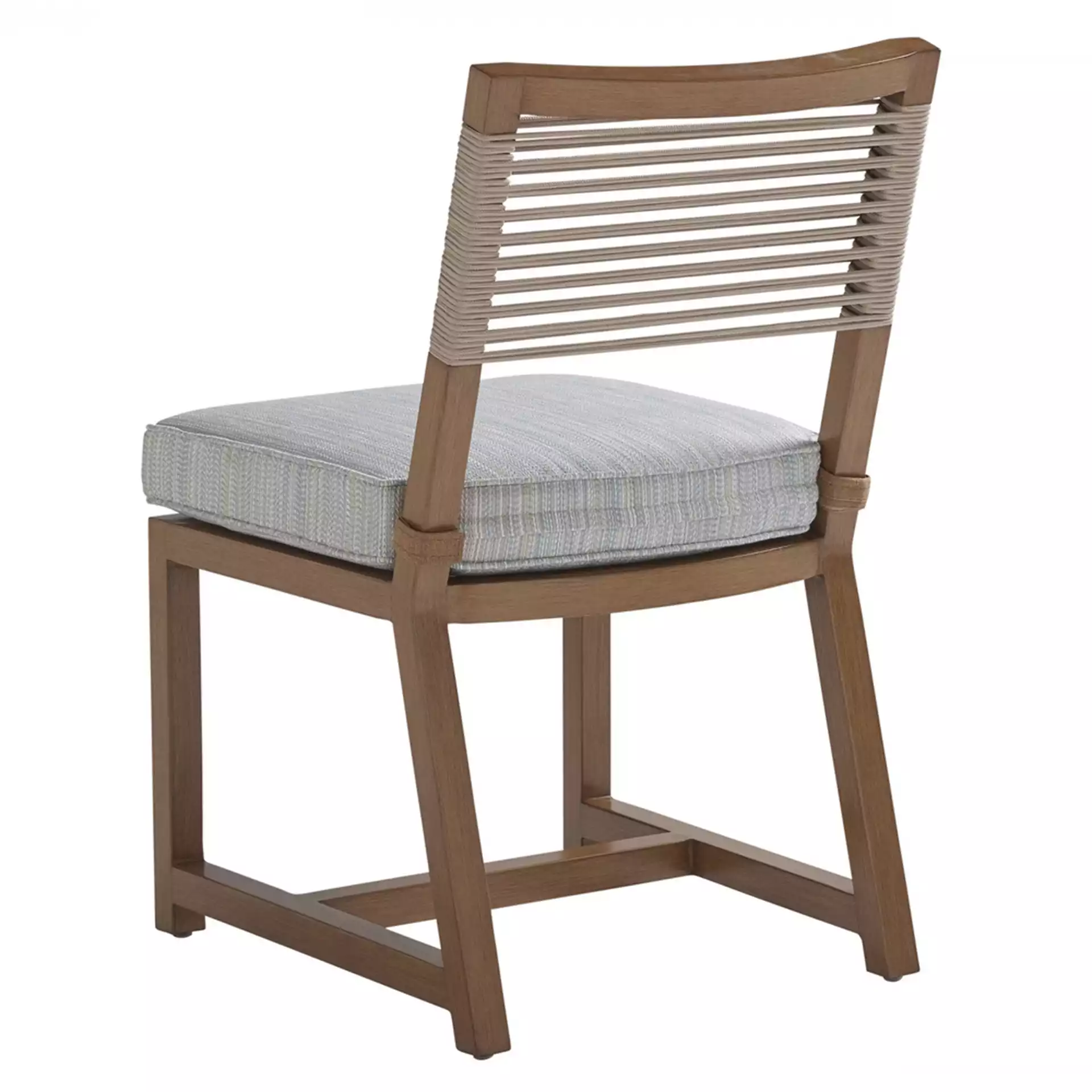 Tommy Bahama St Tropez Modern Blue Cushion Brown Metal Outdoor Dining Side Chair