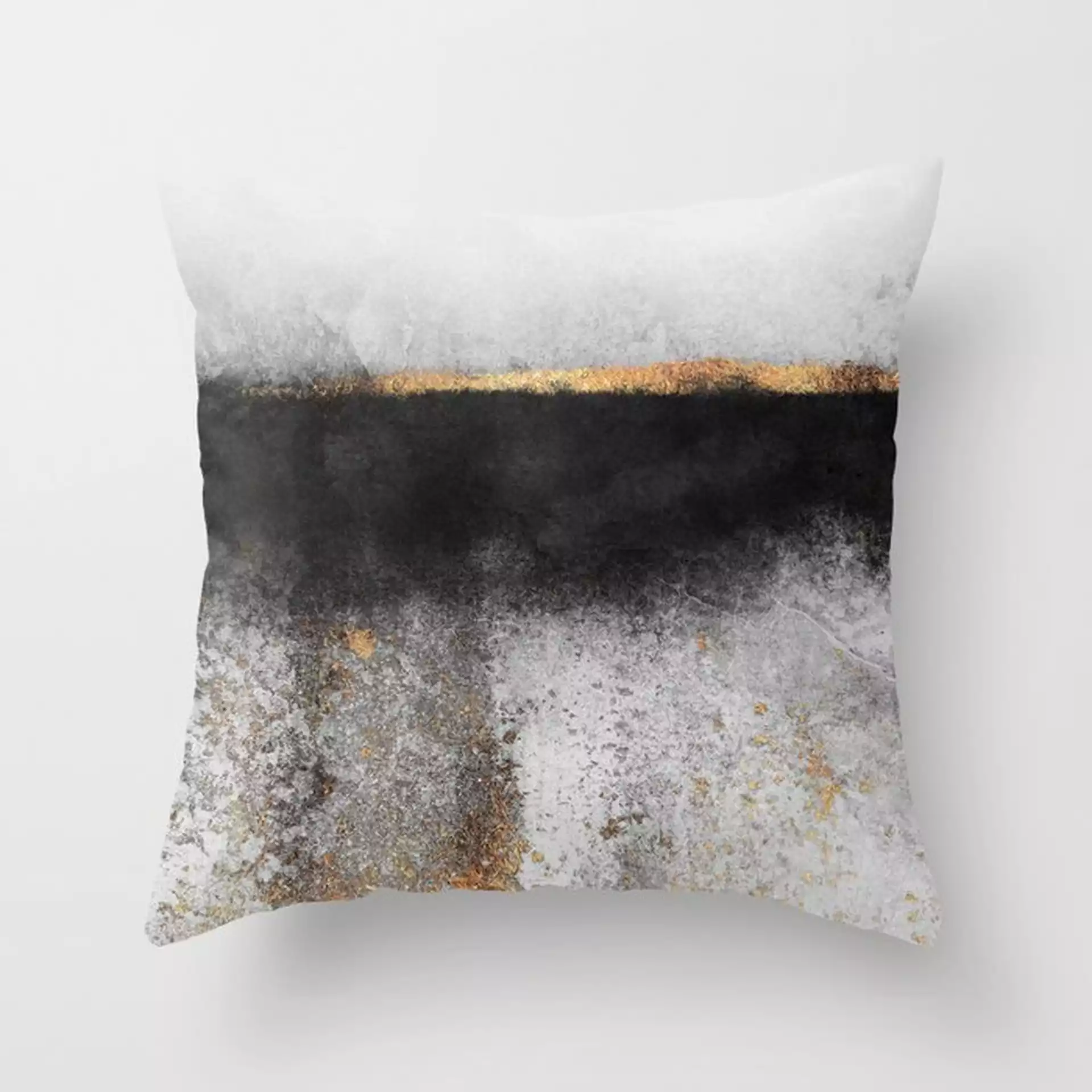 Soot And Gold Couch Throw Pillow by Elisabeth Fredriksson - Cover (18" x 18") with pillow insert - Outdoor Pillow