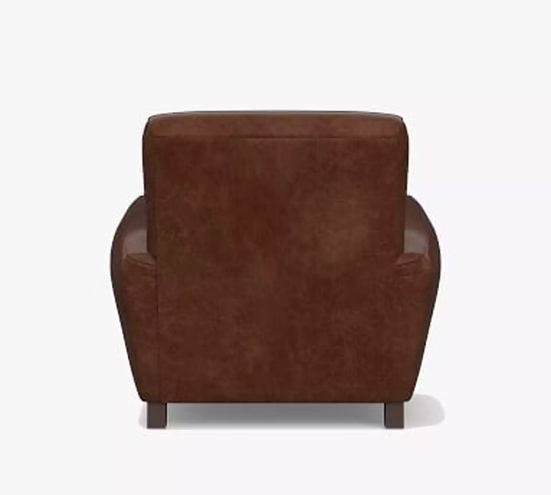 Manhattan Square Arm Leather Power Tech Recliner with Bronze Nailheads, Polyester Wrapped Cushions, Churchfield Camel