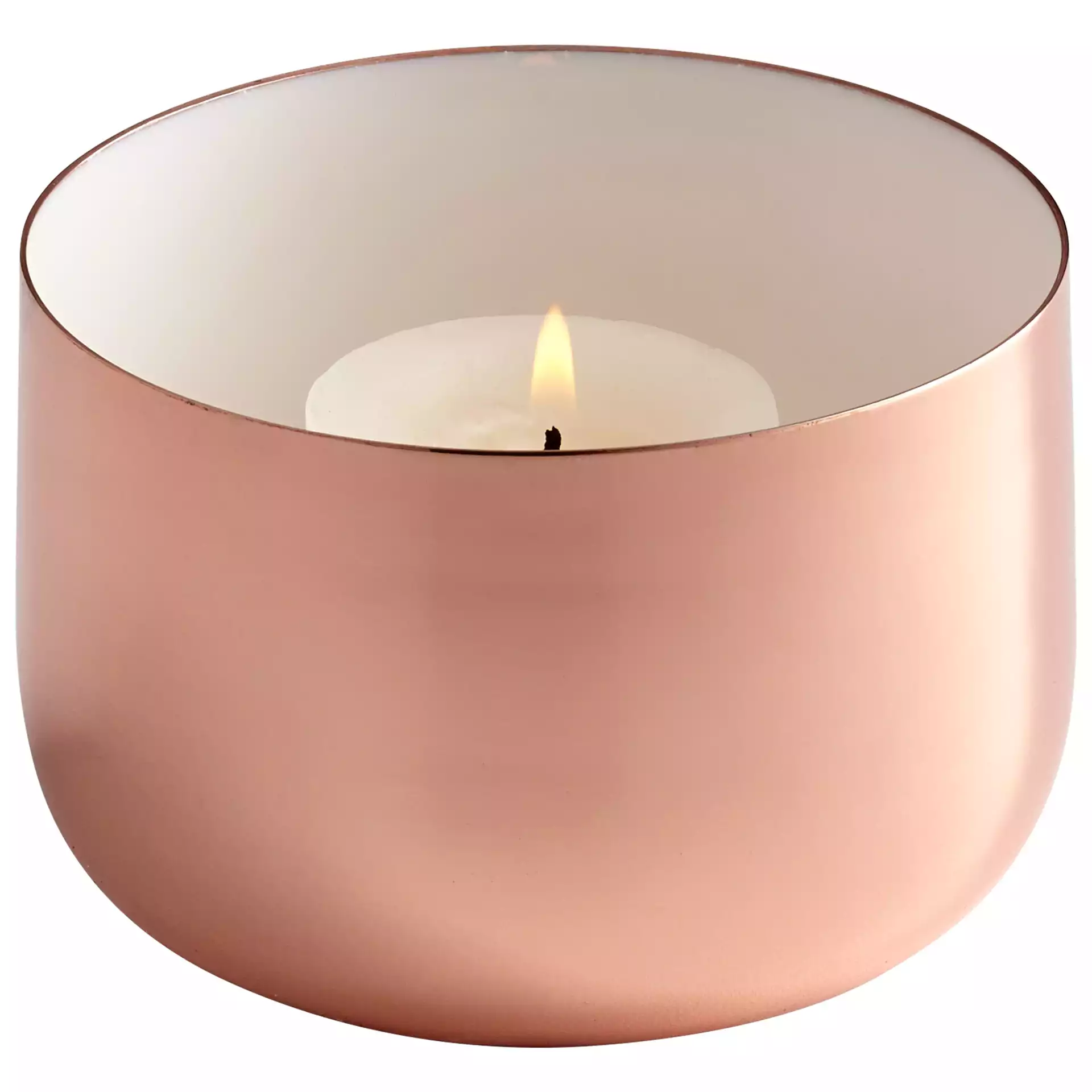 Cup O' Candle, Copper & White