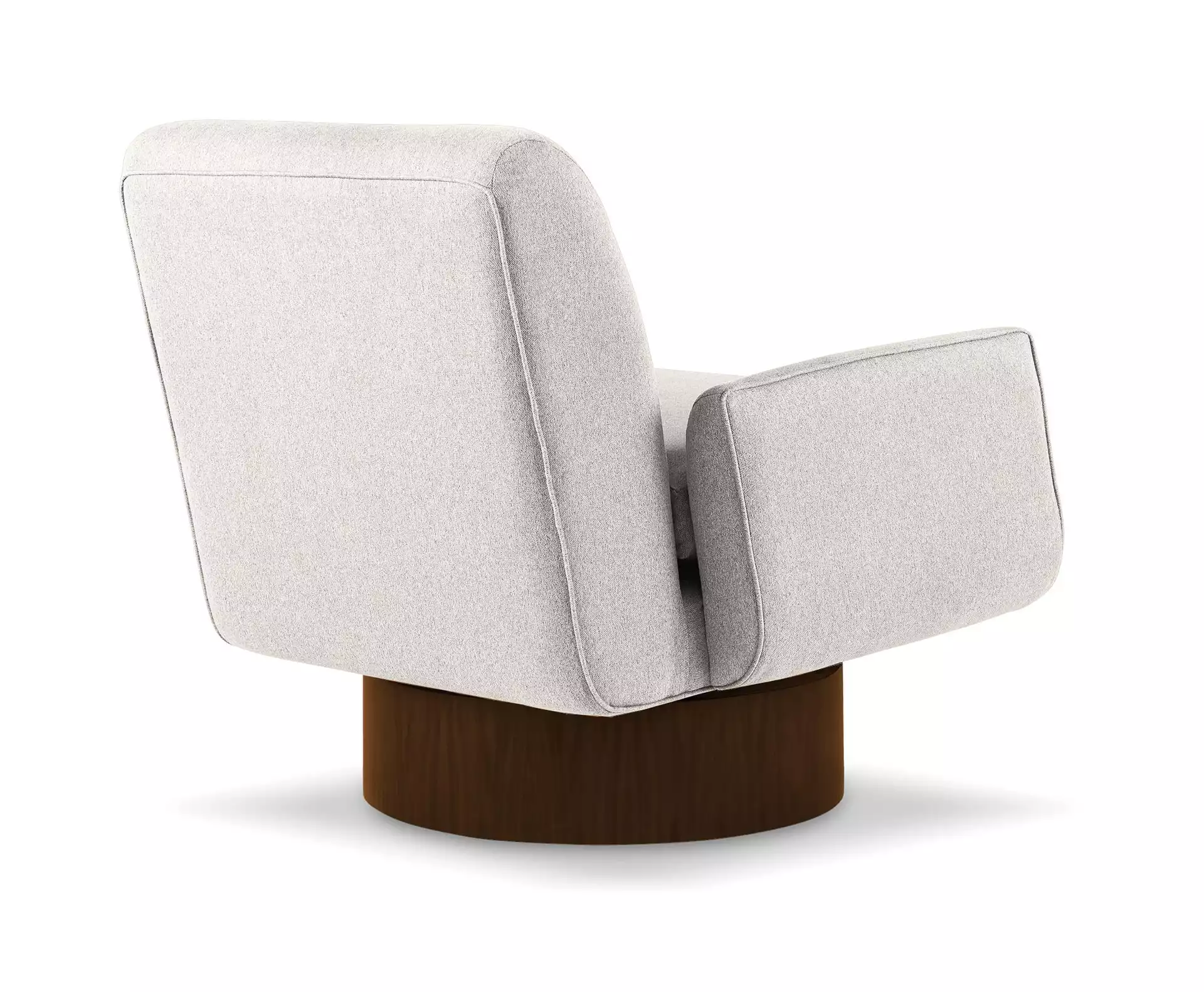 White Bingham Mid Century Modern Swivel Chair - Tussah Snow - Mocha