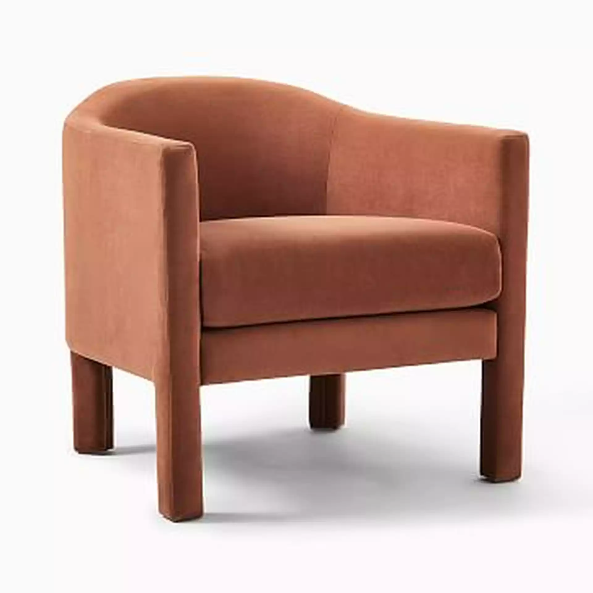 Isabella Fully Upholstered Chair, Poly, Basket Slub, Ocean, N/A