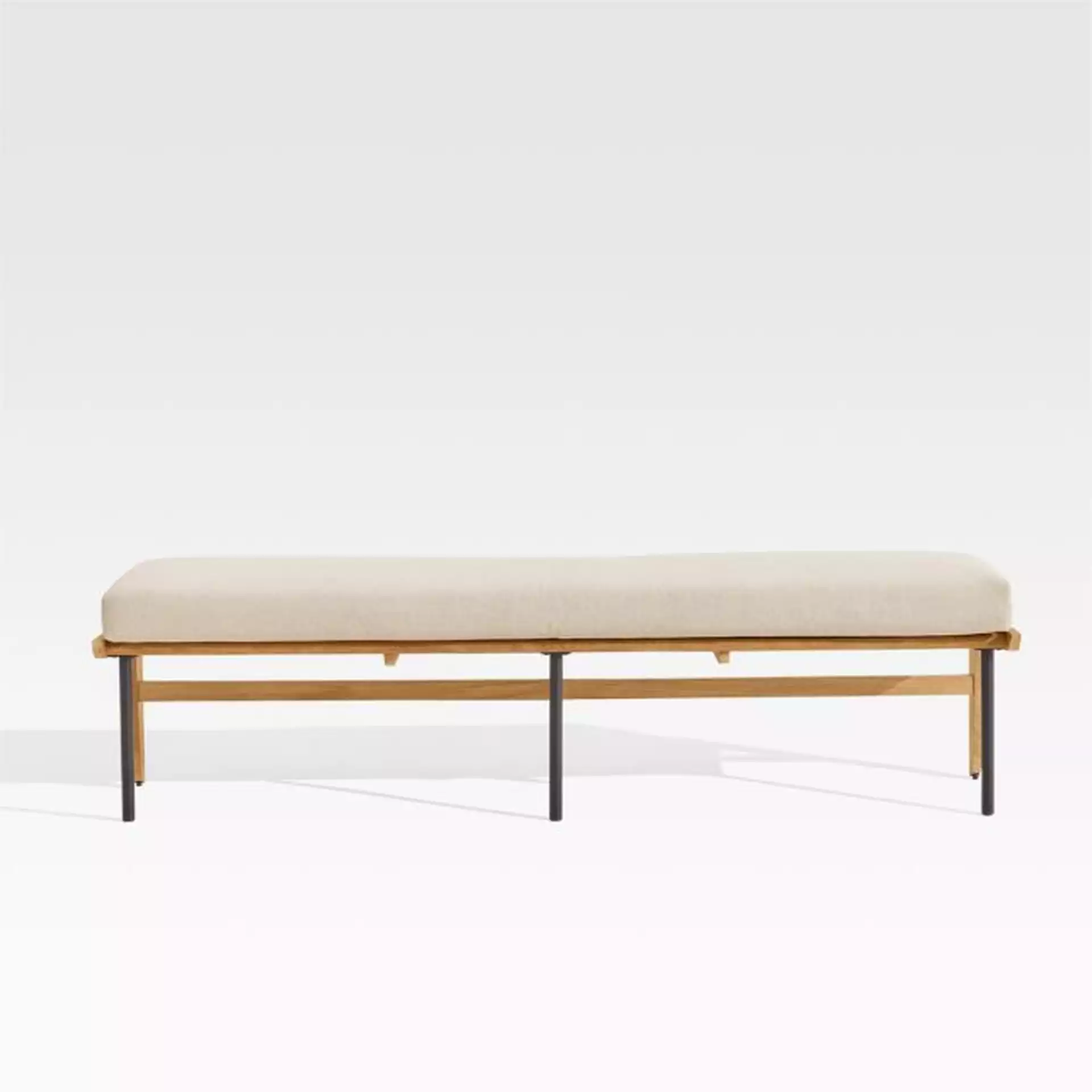 Kinney Teak Outdoor Dining Bench with Cushion