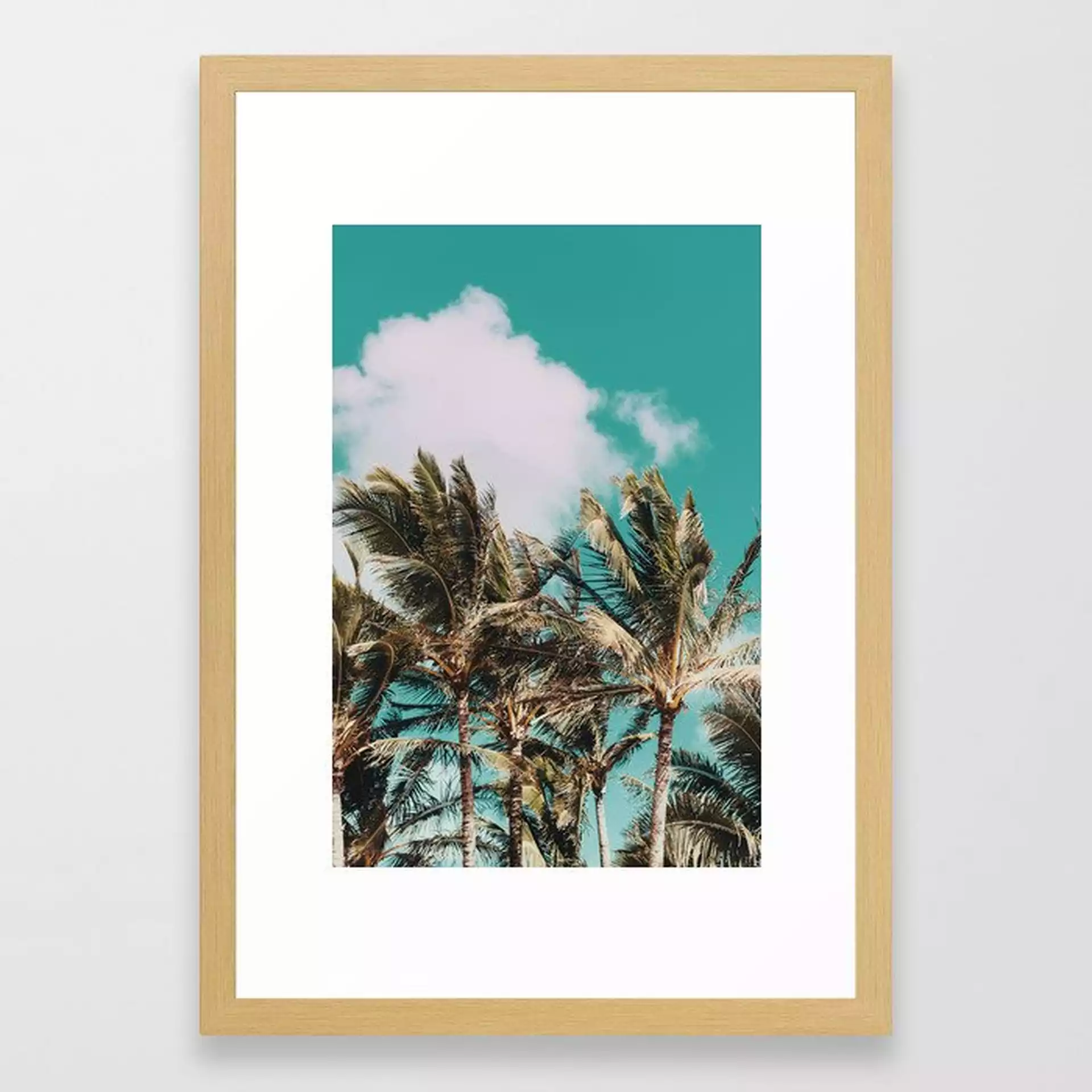 Palm Trees And Island Breeze Framed Art Print by Leah Flores - Conservation Natural - SMALL-15x21