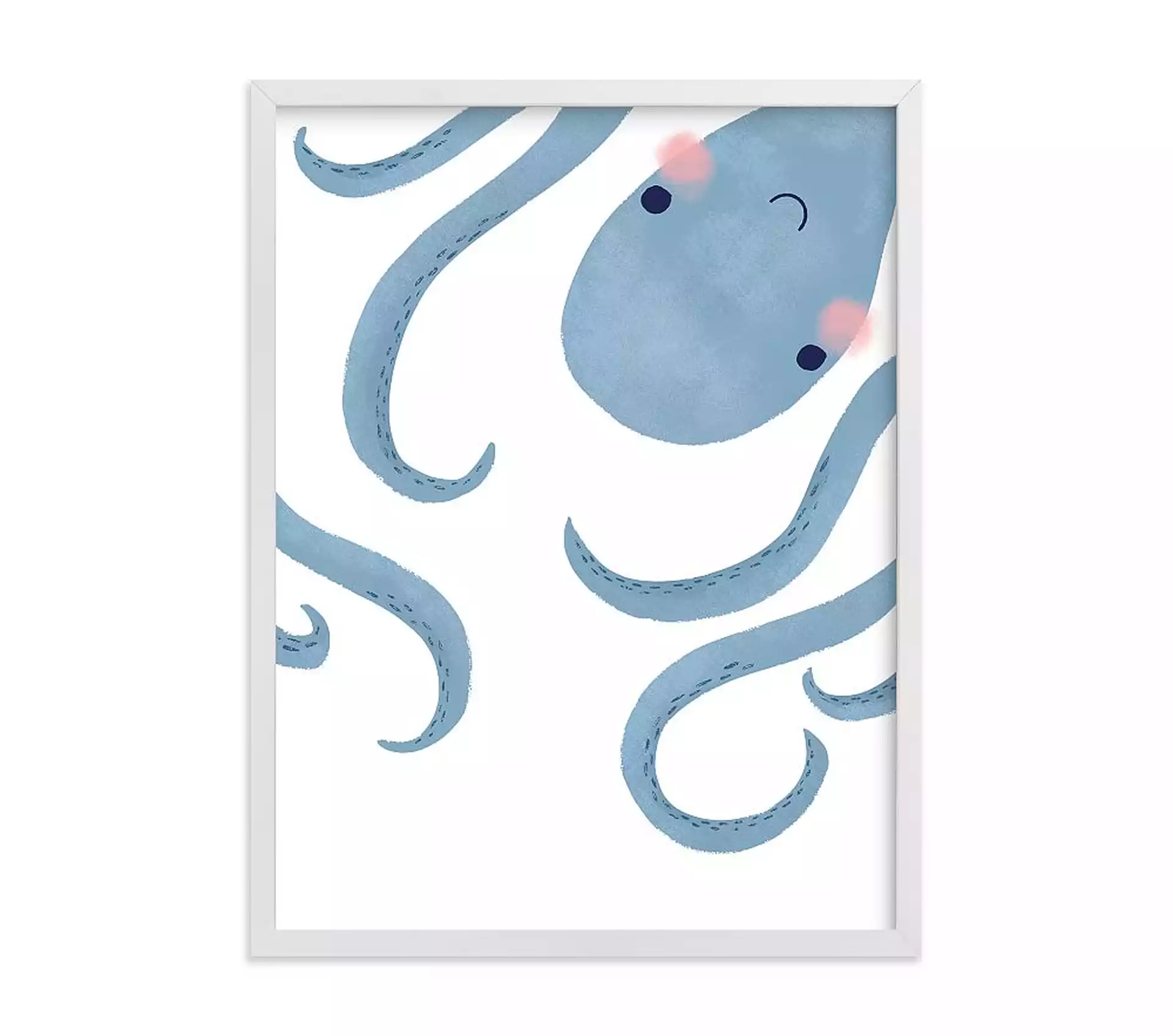 Minted(R) Little Septopus Wall Art by Jackie Crawford, 18x24, White