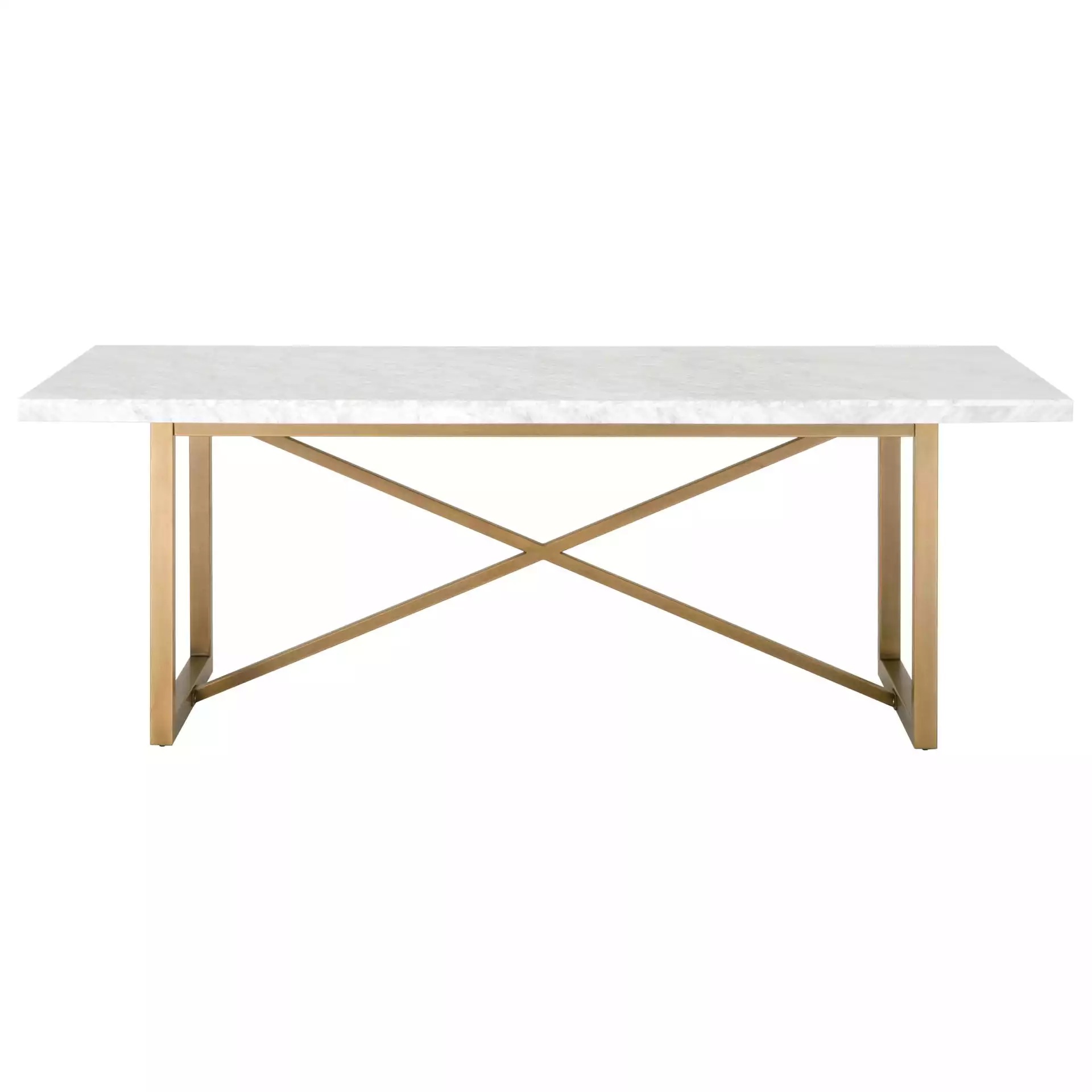 Carrera Dining Table, White & Gold