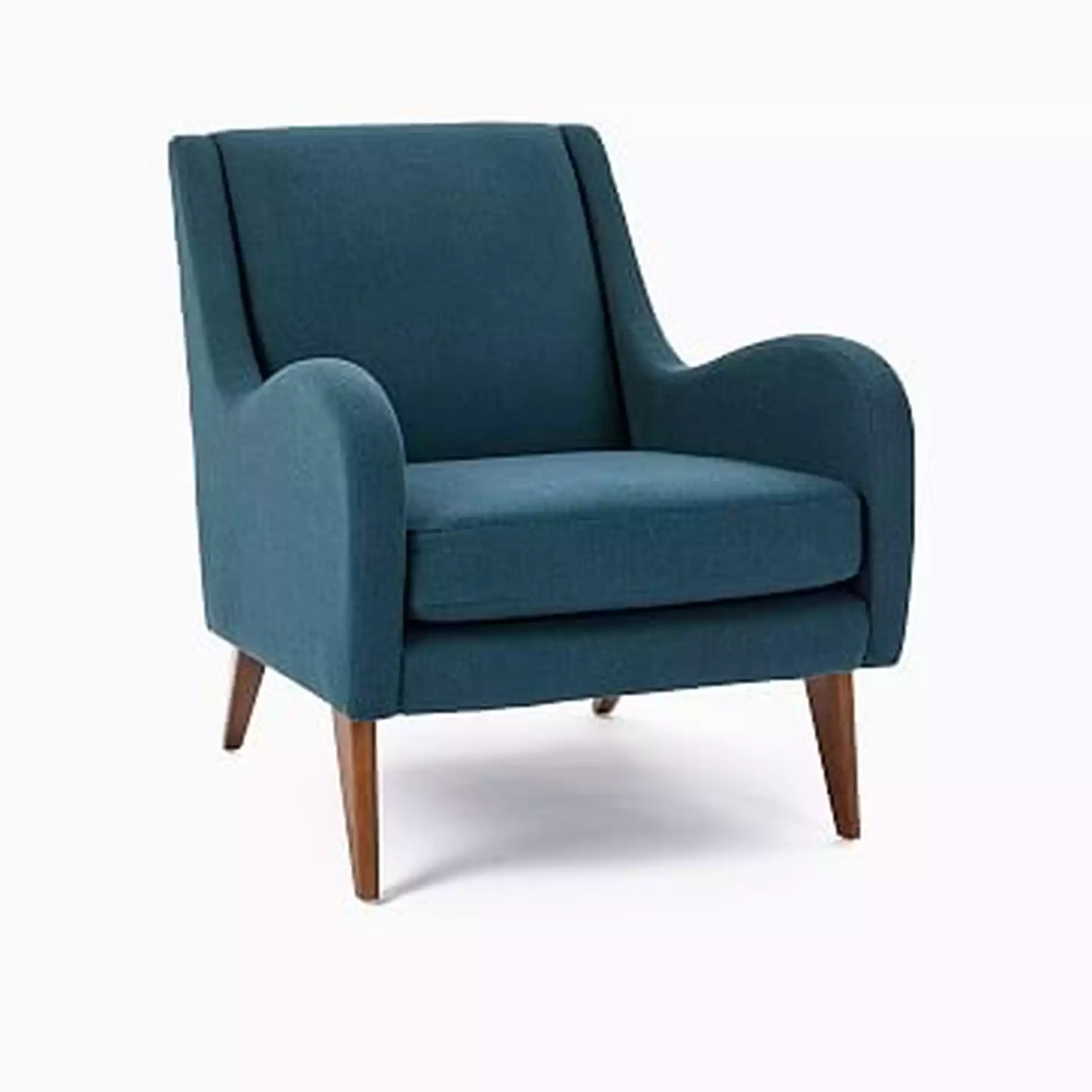 Sebastian Chair, Poly , Yarn Dyed Linen Weave, Alabaster, Pecan