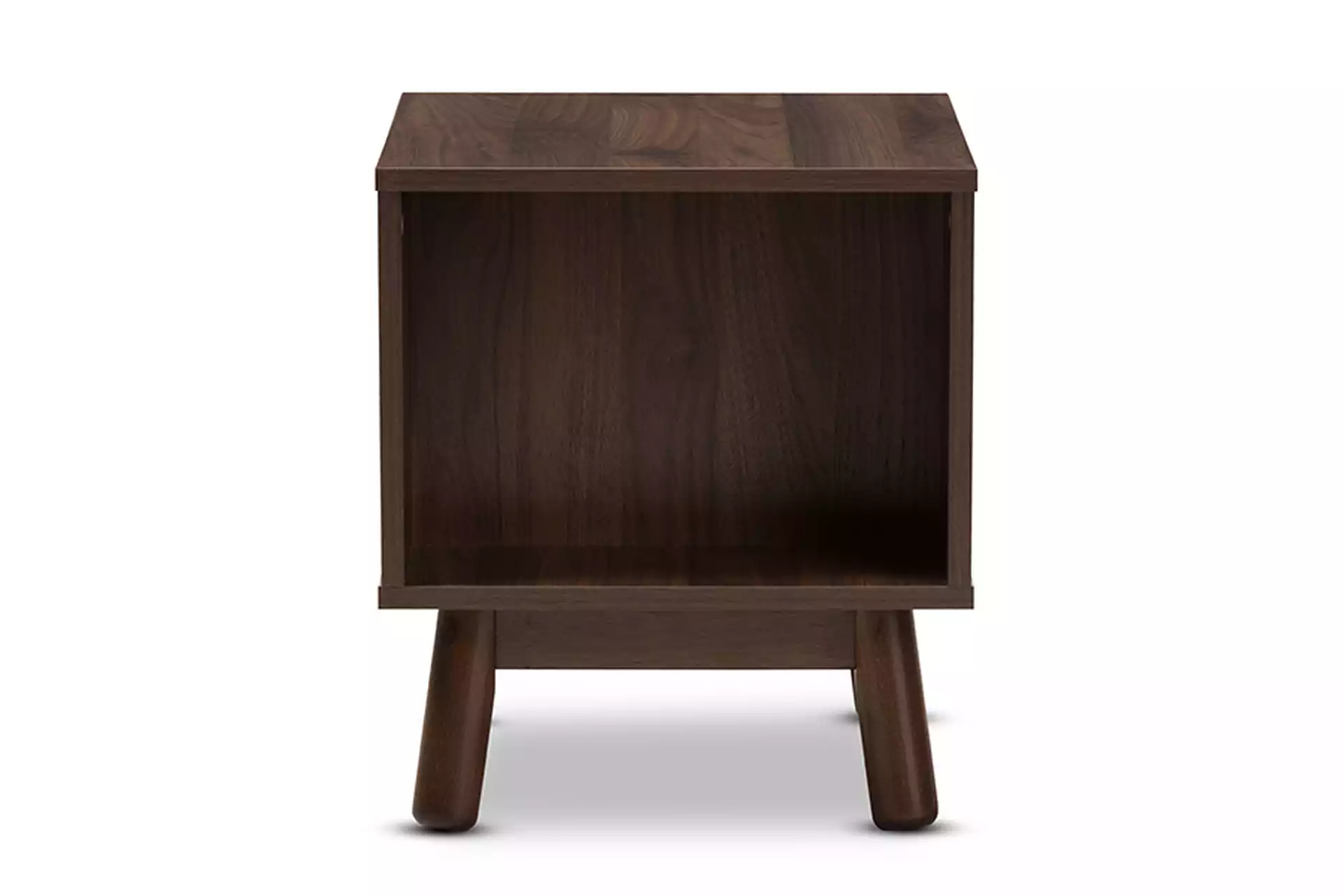 Britta Mid-Century Modern Walnut Brown and Grey Two-Tone Finished Wood Nightstand