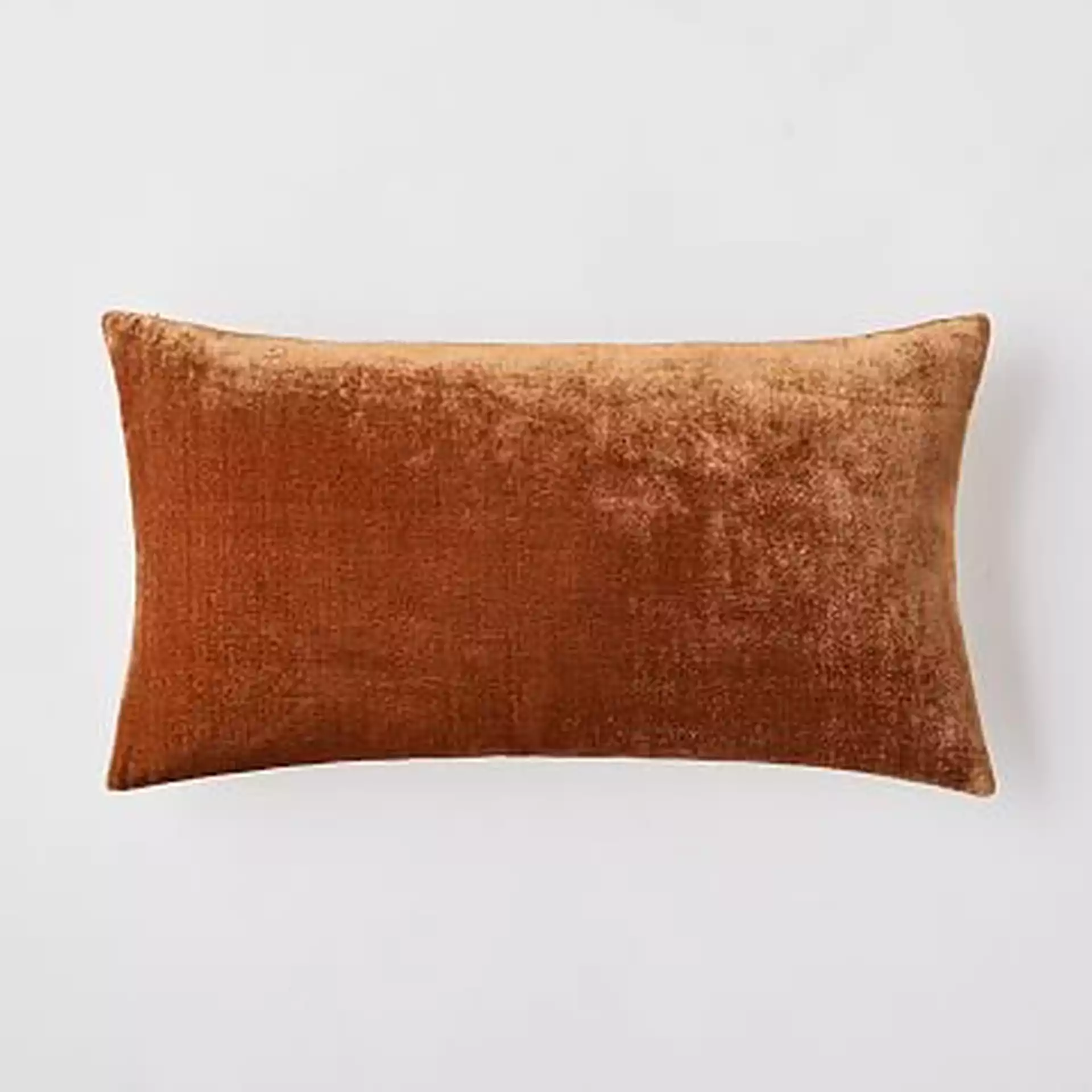 Lush Velvet Pillow Cover, 12"x21", Copper, Set of 2