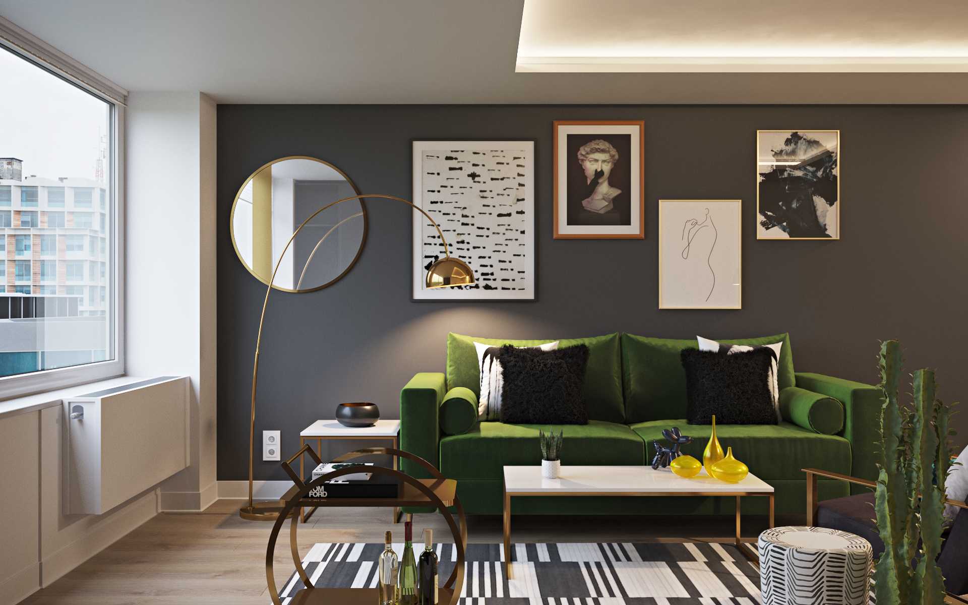 Modern, Eclectic, Glam room Design by Havenly Interior Designer Brian