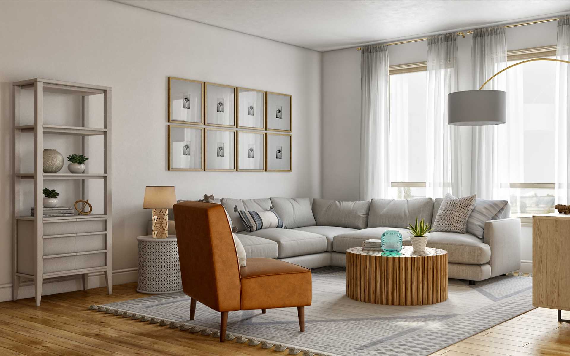 Transitional Living Room Design by Havenly Interior Designer Kate