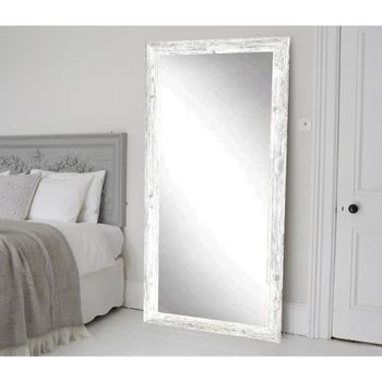 Brandtworks Distressed Rectangle White Floor Mirror Home Depot Havenly Brandtworks Distressed Rectangle White, Distressed Full Length Floor Mirror