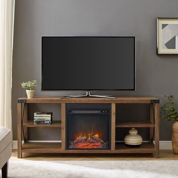 gutierrez tv stand on Gutierrez Tv Stand For Tvs Up To 65 Inches With Electric Fireplace Included Allmodern Havenly