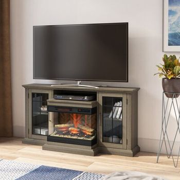 gutierrez tv stand on Gutierrez Tv Stand For Tvs Up To 65 Inches With Electric Fireplace Included Allmodern Havenly