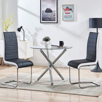 Three Piece Round Dining Table Set For, Round Two Person Chair