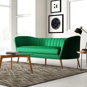 Lilo Velvet 88 Flared Arm Sofa Allmodern Havenly