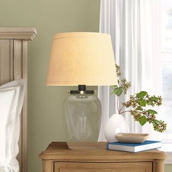 Clift Glass Cylinder Table Lamp Base, Clift Glass Table Lamp Base Light Blue