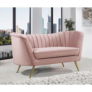 Lilo Velvet Chesterfield 65 Round Arm Loveseat Allmodern