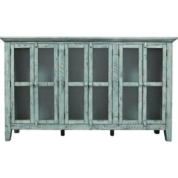 Georgetta Carved Glass 3 Door Accent Cabinet Georgetta Carved Glass 3 Door Accent Cabinet