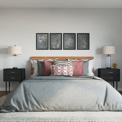 Modern, Bohemian, Industrial Bedroom Design by Rhonda Stanbury Interior Designer Jennifer