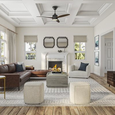 Contemporary, Modern, Farmhouse Living Room Design by Rhonda Stanbury Interior Designer Anny
