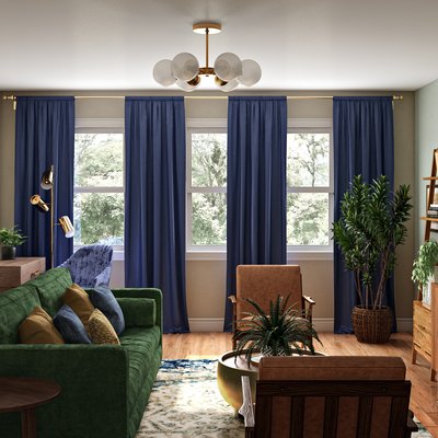 Bohemian, Midcentury Modern Living Room Design by Rhonda Stanbury Interior Designer Bethany