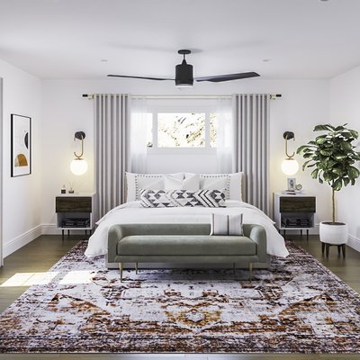 Modern, Global, Minimal, Scandinavian Bedroom Design by Rhonda Stanbury Interior Designer Kiele