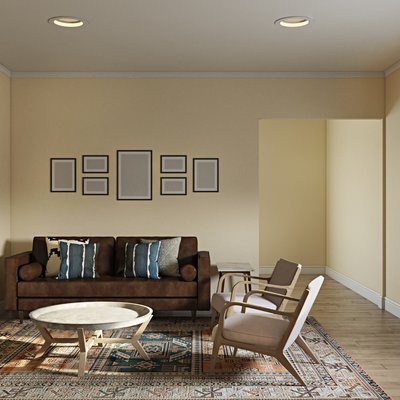 Bohemian, Midcentury Modern Living Room Design by Rhonda Stanbury Interior Designer Alyssa