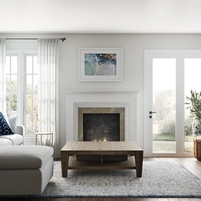 Contemporary, Coastal, Farmhouse Living Room Design by Rhonda Stanbury Interior Designer Elizabeth