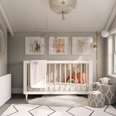 Modern, Bohemian, Scandinavian Nursery Design by Rhonda Stanbury Interior Designer Shelly
